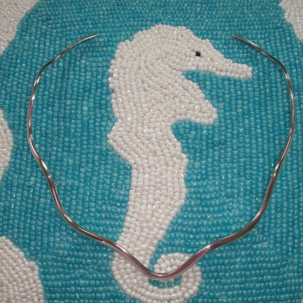 STERLING SILVER WAVY CUFF NECKLACE BRAND NEW 925 STERLING - Picture 2 of 9